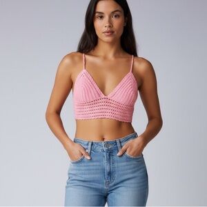 Handmade 💓 Pink Crochet crop top, bralette